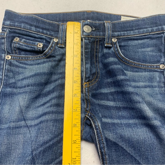 Rag & Bone Crop Jean in Santiago Distressed Raw Hem Ankle Dark Wash - Picture 3 of 10